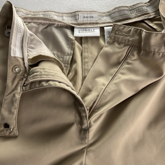 Liz Claiborne LIZGOLF  Womens Golf Pants Size 10 Crop Pockets Khaki Sport - Picture 15 of 16